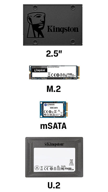 Kingston SSDs of various form factors