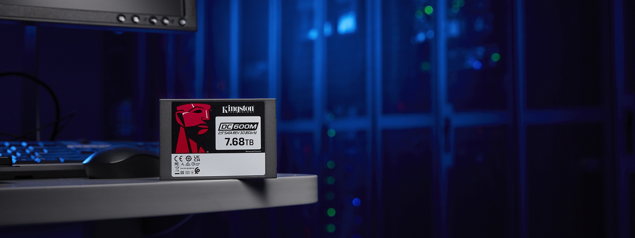 DC600M SSD on a desk in a server room
