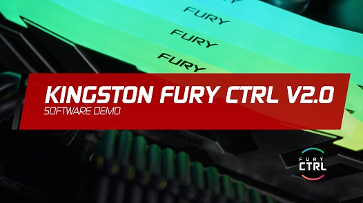 四個 Kingston FURY RGB 記憶體模組發出綠光